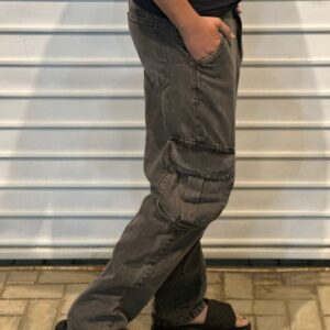 Calça Cargo Jeans - Bolso Largo