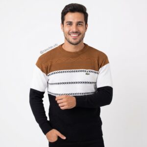 Suéter - La - Color Block – Tricô Premium Geométrico