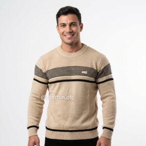 Suéter Tricot HB Khaki Sand – Edição Stripes Luxury