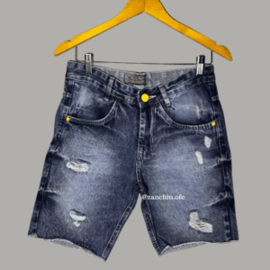 Bermuda Jeans Destroyed Masculina Stone Blue Premium Ref 07