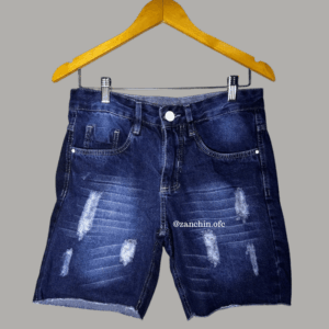 Bermuda Jeans Masculina Destroyed Premium – Azul Escuro Ref 25
