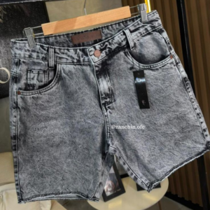 Bermuda Jeans Premium | Lavagem Marmorizada Grafite Estonada