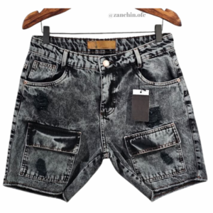 Bermuda Jeans Cargo Masculina Black Stone Premium